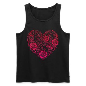 Heart Romantic Dragon Roses And Love - Men's Premium Organic Tank Top - black - Front - Michal (187cm)