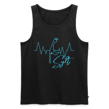 Vacances en mer du Nord SYLT Island Wadden Sea Fun - Débardeur bio Premium Homme - noir - Devant - AI Model Male 178 light (178cm)