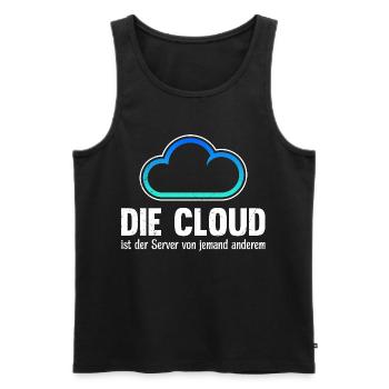 Coder DIE CLOUD IST DER SERVER VON JEMANDE ANDREN - Männer Premium Bio Tank Top - Schwarz - Vorne - AI Model Male 178 light (178cm)
