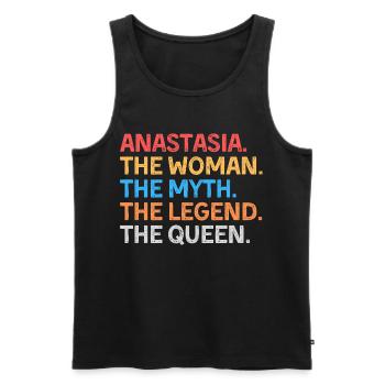 Anastasia The Woman The Myth The Legend The Queen - Men's Premium Organic Tank Top - black - Front - Michal (187cm)