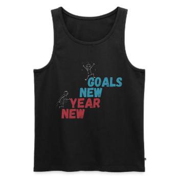 Funny New Year New Goals Motivation Resolution Gif - Men's Premium Organic Tank Top - black - Front - Michal (187cm)