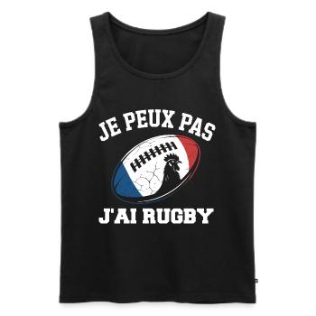 I can't I have rugby - Men's Premium Organic Tank Top - black - Front - Michal (187cm)