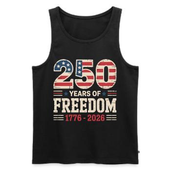 250 ans de conception de l’indépendance de la liberté américaine - Débardeur bio Premium Homme - noir - Devant - Michal (187cm)