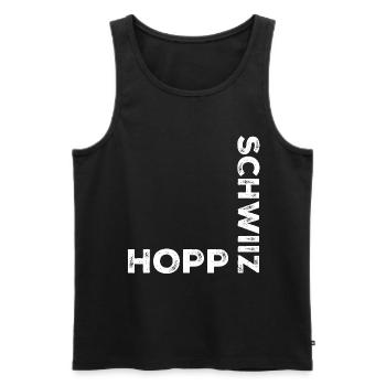 Hopp schwiiz - Men's Premium Organic Tank Top - black - Front - AI Model Male 178 light (178cm)