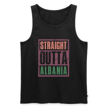 Straight outta Albania - Männer Premium Bio Tank Top - Schwarz - Vorne - Michal (187cm)
