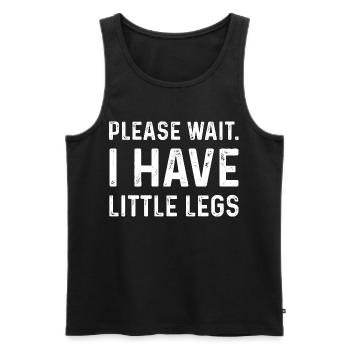 Humor Typography Saying Little Legs - Men's Premium Organic Tank Top - black - Front - AI Model Male 178 light (178cm)