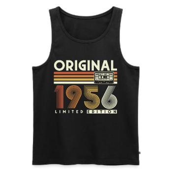 70e anniversaire 1956 Vintage Born Retro - Débardeur bio Premium Homme - noir - Devant - Michal (187cm)