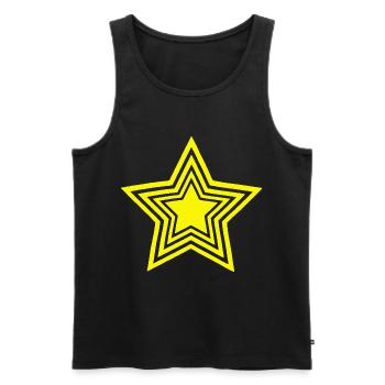 Unendlicher Gelber Stern - Männer Premium Bio Tank Top - Schwarz - Vorne - AI Model Male 178 light (178cm)