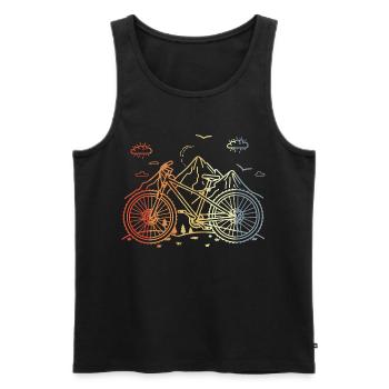 Mountainbiking Skizze Vintage Style - Männer Premium Bio Tank Top - Schwarz - Vorne - Michal (187cm)