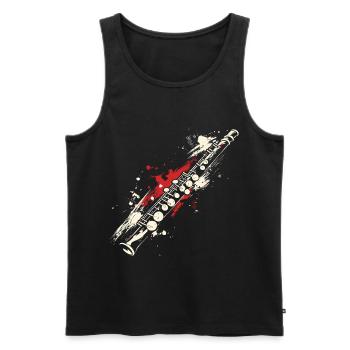 Graffiti de flûte - Débardeur bio Premium Homme - noir - Devant - AI Model Male 178 light (178cm)