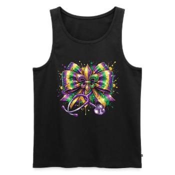 Mardi Gras Krankenschwester Doktorin Fleur De Lys - Männer Premium Bio Tank Top - Schwarz - Vorne - AI Model Male 178 light (178cm)