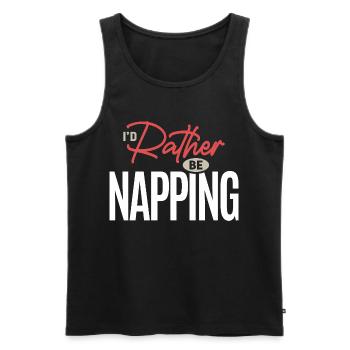 Ich würde lieber ein Nickerchen machen, lustiges Schlaf-Humor-Zitat - Männer Premium Bio Tank Top - Schwarz - Vorne - AI Model Male 178 light (178cm)