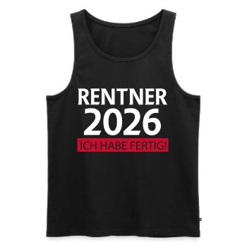 Rentner 2026 Ruhestand lustig - Männer Premium Bio Tank Top - Schwarz - Vorne - Michal (187cm)