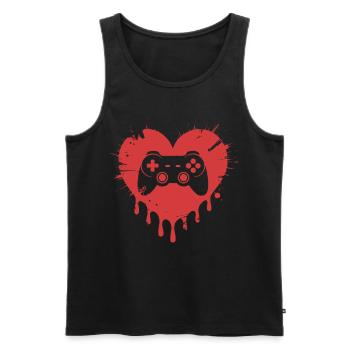 Video Games Funny Valentines Day Gamer - Débardeur bio Premium Homme - noir - Devant - AI Model Male 178 light (178cm)