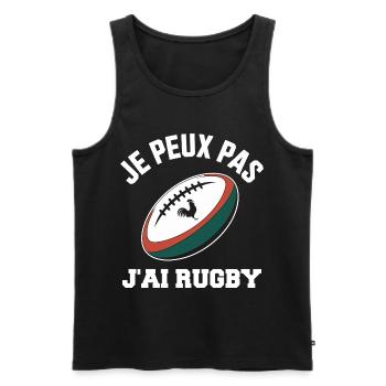 I can't I have rugby - Men's Premium Organic Tank Top - black - Front - Michal (187cm)