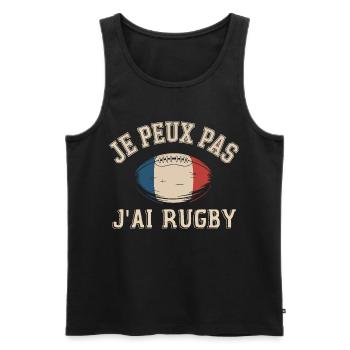 I can't I have rugby - Men's Premium Organic Tank Top - black - Front - Michal (187cm)
