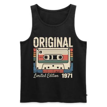 55th Anniversary - Vintage Gift 1971 - Men's Premium Organic Tank Top - black - Front - AI Model Male 178 light (178cm)