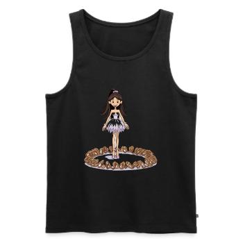 Tanzfee auf Brezelring - Männer Premium Bio Tank Top - Schwarz - Vorne - Michal (187cm)