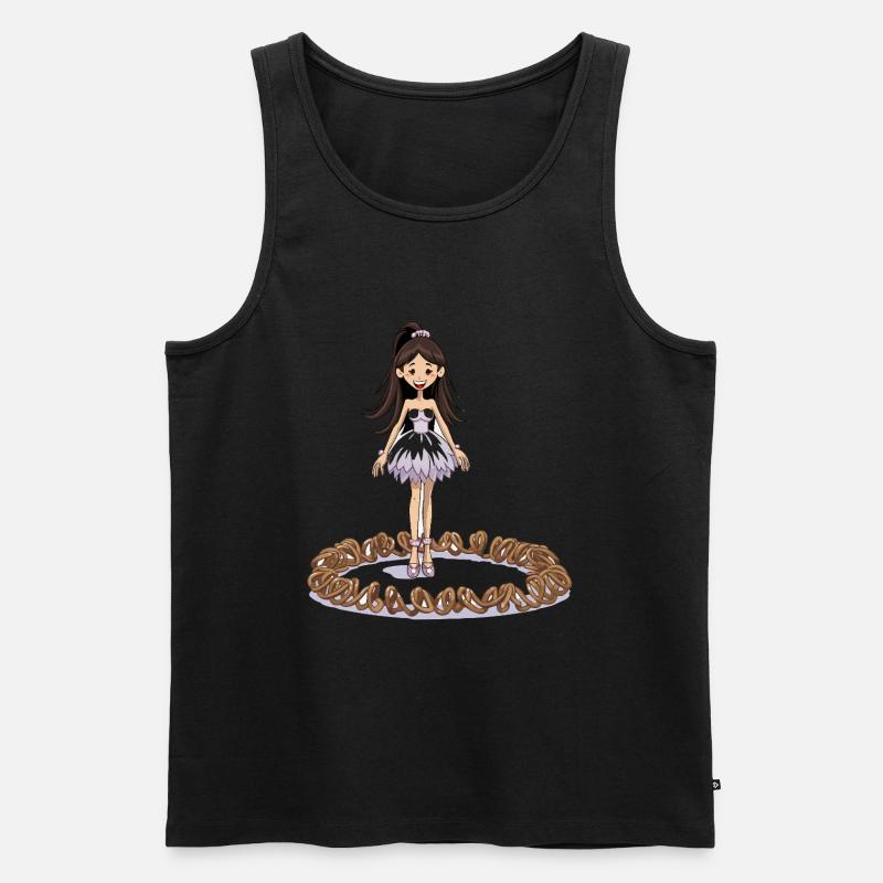 Tanzfee auf Brezelring - Männer Premium Bio Tank Top - Schwarz