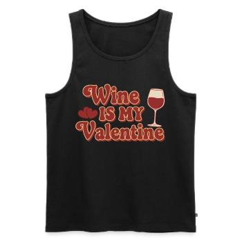 Wine Is My Valentine – Retro Wein Design - Men's Premium Organic Tank Top - black - Front - Michal (187cm)