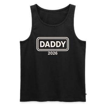DADDY 2026 Stolzer werdender Vater - Männer Premium Bio Tank Top - Schwarz - Vorne - Michal (187cm)
