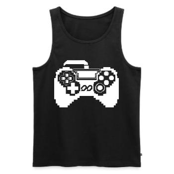 Game Controller Pixel Graphics - Men's Premium Organic Tank Top - black - Front - AI Model Male 178 light (178cm)