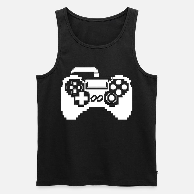 Game Controller Pixel Graphics - Men's Premium Organic Tank Top - black
