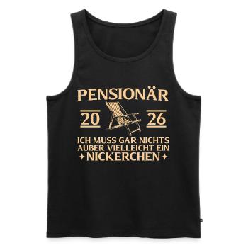 Pensioner 2026 Doesn't have to do anything but nap - Men's Premium Organic Tank Top - black - Front - Michal (187cm)