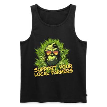 Support your local farmers - Men's Premium Organic Tank Top - black - Front - AI Model Male 178 light (178cm)