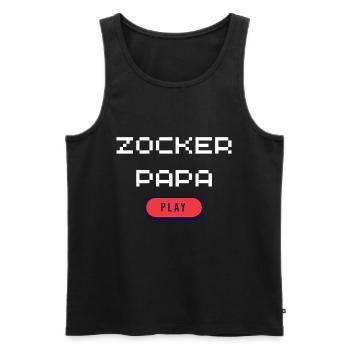 Gambler Dad - Men's Premium Organic Tank Top - black - Front - Michal (187cm)