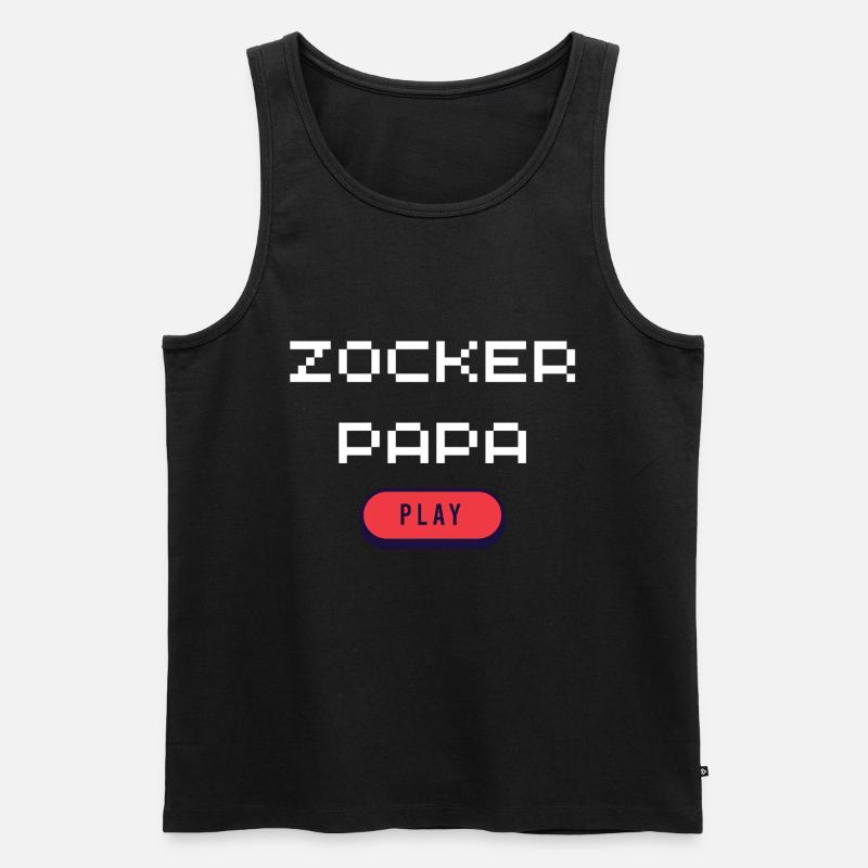 Zocker Papa - Männer Premium Bio Tank Top - Schwarz