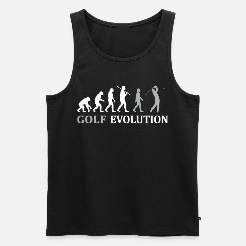 Golf Evolution – Das perfekte Golfer Geschenk - Männer Premium Bio Tank Top - Schwarz