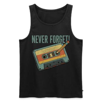 Never Forget – Retro Cassette & Pencil Design - Men's Premium Organic Tank Top - black - Front - Michal (187cm)