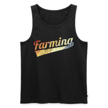 Landwirt Vintage Look - Männer Premium Bio Tank Top - Schwarz - Vorne - AI Model Male 178 light (178cm)