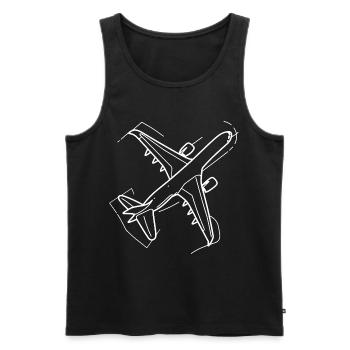 Flugzeug Zeichnung - Männer Premium Bio Tank Top - Schwarz - Vorne - Michal (187cm)