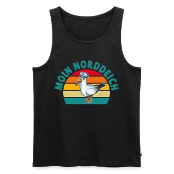 Nordsee Urlaub MOIN NORDDEICH Lustiges - Männer Premium Bio Tank Top - Schwarz - Vorne - AI Model Male 178 light (178cm)