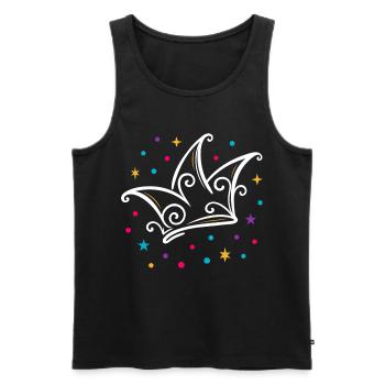 Karneval Narrenkappe modern mit Sternen & Konfetti - Männer Premium Bio Tank Top - Schwarz - Vorne - AI Model Male 178 light (178cm)
