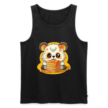 Caramel Panda Pancakes - Men's Premium Organic Tank Top - black - Front - Michal (187cm)