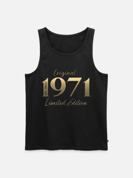 55e anniversaire février 1971 Millésime - Débardeur bio Premium Homme - noir