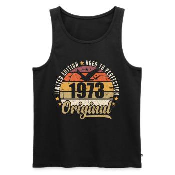 Geburtstagsgeschenk 1973 Original 1973 - Männer Premium Bio Tank Top - Schwarz - Vorne - AI Model Male 178 light (178cm)