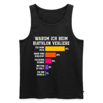 Biathlon Warum ich beim Biathlon verliere  - Männer Premium Bio Tank Top - Schwarz - Vorne - Michal (187cm)