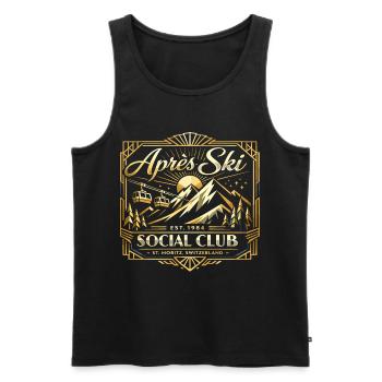 Retro 90s Après Ski Vintage Gift Saying - Men's Premium Organic Tank Top - black - Front - AI Model Male 178 light (178cm)