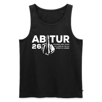 Abitur 2026 - J’ai dû étudier longtemps - Débardeur bio Premium Homme - noir - Devant - AI Model Male 178 light (178cm)