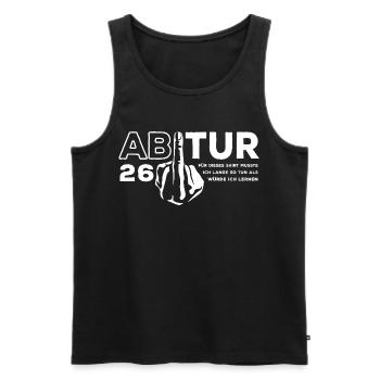 Abitur 2026 - J’ai dû étudier longtemps - Débardeur bio Premium Homme - noir - Devant - AI Model Male 178 light (178cm)