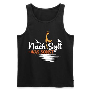 vacances en mer du Nord APRÈS SYLT WATT SINON DRÔLE - Débardeur bio Premium Homme - noir - Devant - AI Model Male 178 light (178cm)