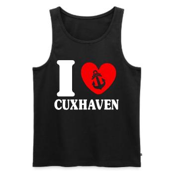 North Sea Holiday I LOVE CUXHAVEN Lustig - Men's Premium Organic Tank Top - black - Front - Michal (187cm)