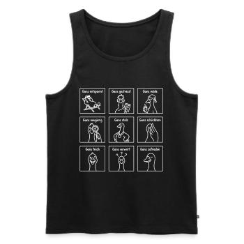 Gans viele Gefühle – Lustiges Wortspiel mit Gänsen - Männer Premium Bio Tank Top - Schwarz - Vorne - Michal (187cm)