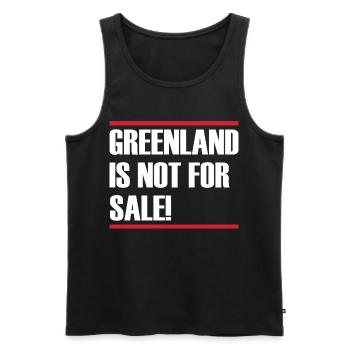 Greenland Is Not For Sale - Men's Premium Organic Tank Top - black - Front - AI Model Male 178 light (178cm)