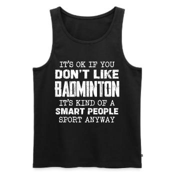 Nur für Smarte: Badminton ist Sport - Männer Premium Bio Tank Top - Schwarz - Vorne - AI Model Male 178 light (178cm)