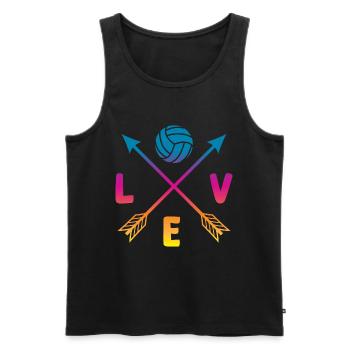 Volleyball Love - Men's Premium Organic Tank Top - black - Front - Michal (187cm)